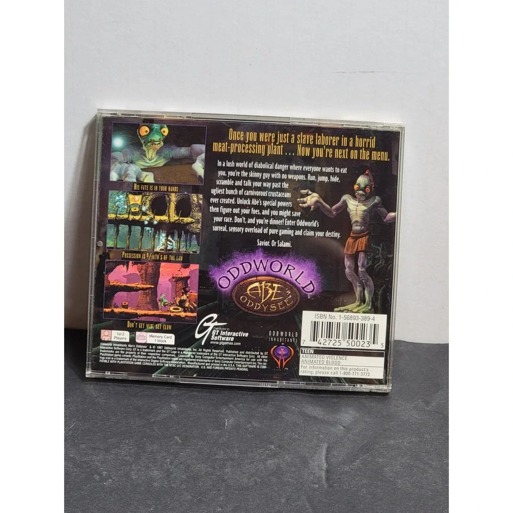 Oddworld Abe's Oddysee Sony PlayStation 1 PS1 1997 Greatest Hits SLUS-00190